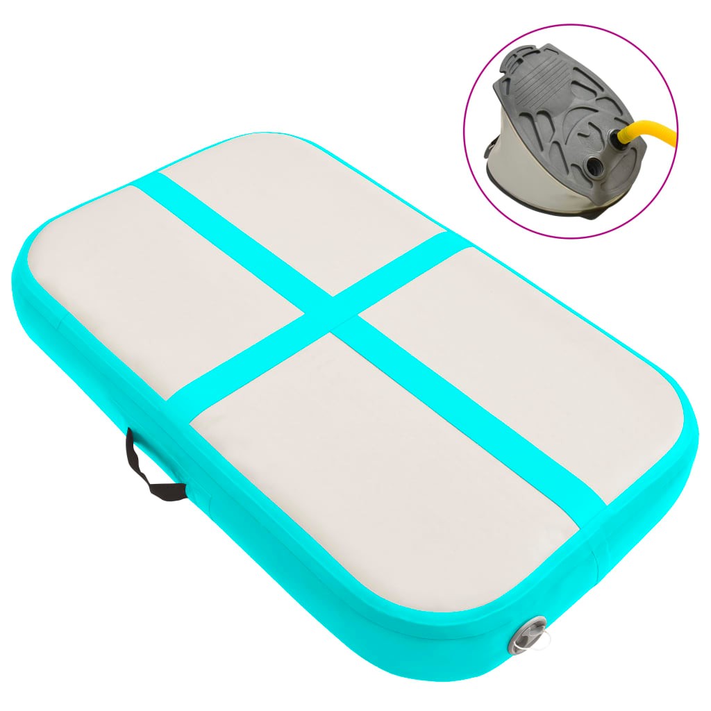 Inflatable Gymnastics Mat With Pump 60x100x10 Cm PVC Green 14 Inflatable Gymnastics Mat with Pump 60x100x10 cm PVC Green